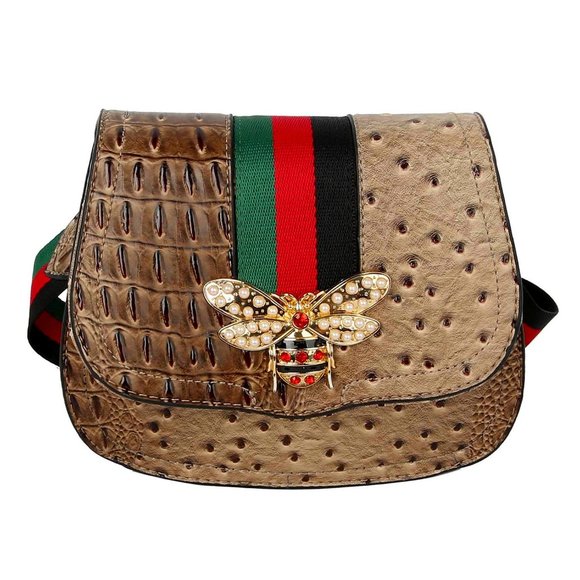 Bags | Beautiful Ostrich Croc Queen Bee Stripe Saddle Cro  display picture 1